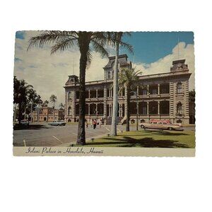 Vintage Postcard Iolani Palace Honolulu Hawaii Topographical Continental